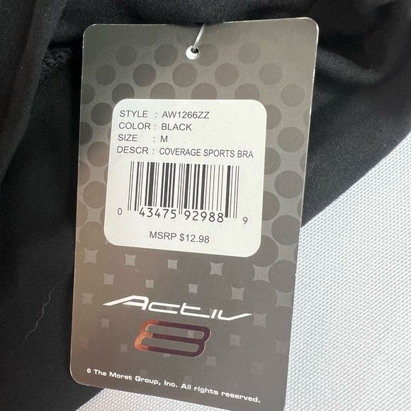 Activ8 Full Coverage Black Sports Bra‎ Workout Exercise Fitness Women’s Sz Small - Picture 3 of 10